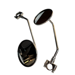 Lusterka Chrom z Uchwytami INOX TYP 1 • Wysoka Jakość  M-72, Ural, BMW, K-750 i Innych kierownica  Ø25 mm